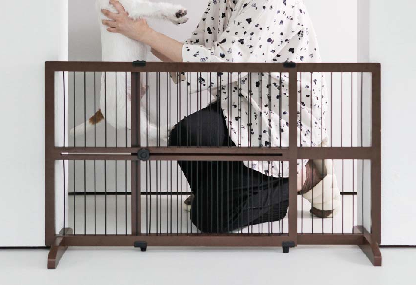 Expandable Standing Pet Gate PG14 - Solid Wood Free Standing Dog Gate